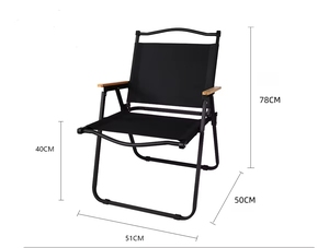 Elegante Silla Plegable Kemit Negra de Madera, Extra Grande, con Superficie de Alfombra, para Sala de Estar, Comedor Interior y Exterior - Product Image 5