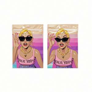 Bolsa de papel de aluminio Mylar personalizada Bolsas de plástico Bolsa plana de tres sellos laterales con ventana a prueba de humedad y olor para alimentos para mascotas y embalaje de azúcar - Product Image 5