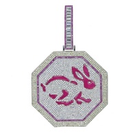 Vente en gros de laiton véritable en or blanc avec zircon Bling 5A Hip Hop 12 styles différents d'animaux noctilucent grand pendentif collier