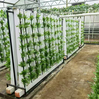 Sistem Rak Hidroponik NFT Komersial Besar 10 Tingkat dengan Saluran Drainase Terintegrasi