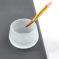 Brosse à ongles en verre de nettoyage Dappen Dish Poudre liquide acrylique Mélangée Verre Cristal Nail Art Cup
