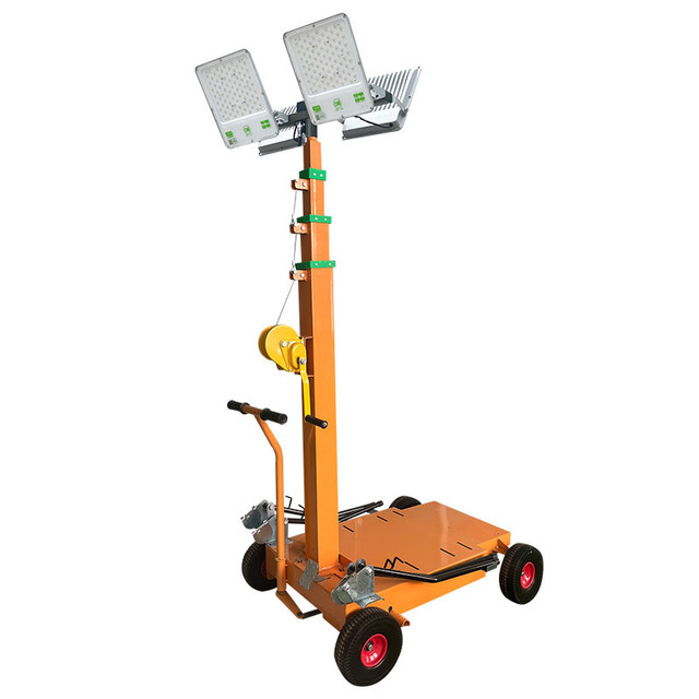 Outdoor Night Lighting Trolley 100W 200W 300W Lifting 4 Meters 5M 6M High Generator Mobile Portable Light Tower