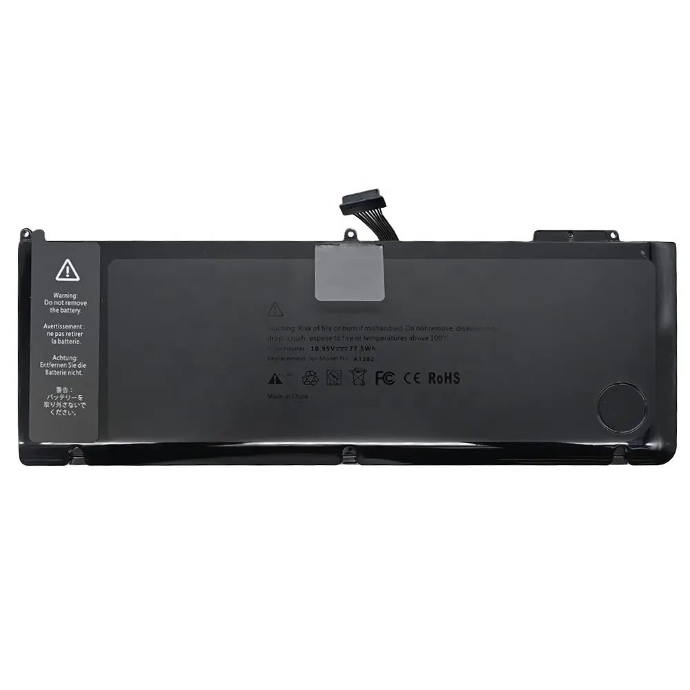 Real capacity 77.5Wh 7200mAh A1382 laptop battery for MacBook Pro Unibody 15" A1286 year 2011 to 2012