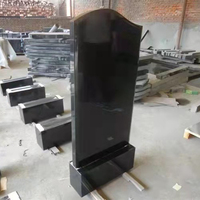 Stèles funéraires américaines verticales en granit, design simple, pour cimetière extérieur, noires, imperméables et durables, modernes