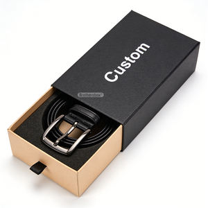 กล่องของขวัญแบบลิ้นชักทำมือ วัสดุหนังด้านแบบเป็นมิตรกับสิ่งแวดล้อม พร้อมริบบิ้น  รับทำโลโก้ตามสั่ง - Product Image 1