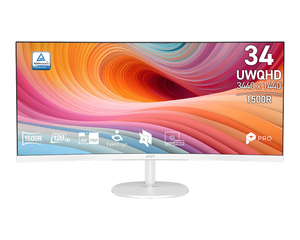Nouveau moniteur incurvé M-s-i Pro Mp341cqw E12 34 pouces avec haut-parleur, résolution 3440 x 1440 Uwqhd, temps de réponse de 120 Hz, dalle VA incurvée 1500r pour le jeu et le bureau - Product Image 2