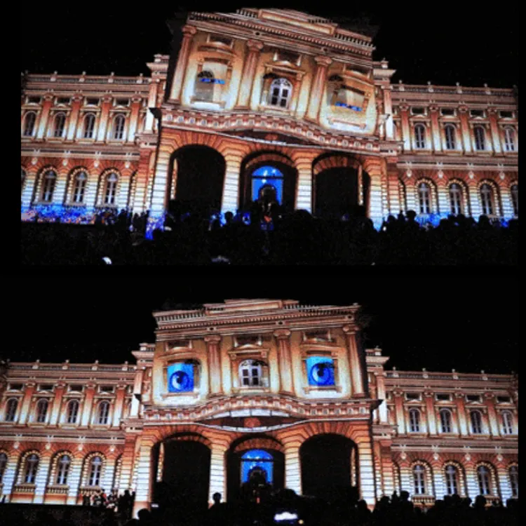 Visionaire Projectie Mapping 3D Video Animatie Meeslepende Gevel Mapping Visuele Effecten Korte Film Films Display