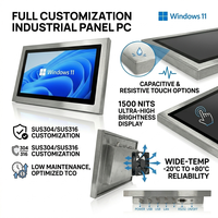 Komputer Industri 10.1 10.3 15.6 17.3 21.5 Inci Panel IP65 Tahan Air Layar Sentuh Kapasitif 10 Titik Panel PC Industri