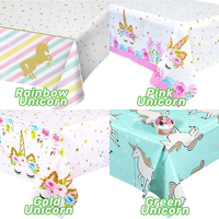 Nappe de table sur le thème de la licorne arc-en-ciel, écologique, blanche, pour fête d'anniversaire, décorations de table, fournitures de fête