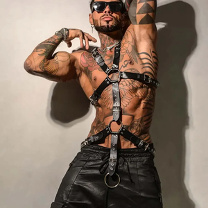 BDSM Gay Body Bondage Harnais Hommes Fétiche En Cuir Lingerie Sexuelle Poitrine Harnais Ceinture Sangle Gay Costumes pour Sexe Adulte - Product Image 2