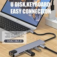 Nouveau Hub USB-C RJ45 OEM 2024 avec USB 3.1, VGA 4K, Charge PD et Câble Lightning pour Ordinateur, Téléphone et PC (Inde)