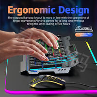 Combo clavier et souris de jeu, clavier mécanique filaire à membrane avec rétroéclairage RGB, 104 touches, pour ordinateur de bureau, tablette, téléphone, écran tactile, PC