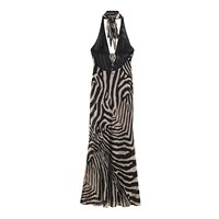 Robe sans manches à col licou imprimé animal polyvalente et tendance pour femme SHENZHU, nouvelle collection automne 2026, 7837398