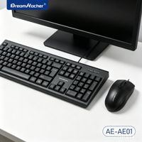 Ensemble clavier et souris USB filaire rétroéclairé LED, 104 touches, 1200 DPI, étanche, ultra-fin, anti-chute pour ordinateurs de bureau - En stock