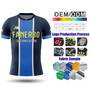 Camiseta de Fútbol a Rayas Jacquard de Alta Calidad, Excelente Transpirabilidad, Diseño Personalizado, Cuello en V - Product Image 1