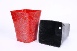 Pot de fleurs rectangulaire moderne en plastique PP, design à bords incurvés lisses, plusieurs options de finition, couleurs brillantes et mates pour table. - Product Image 6