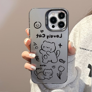 เคสโทรศัพท์สำหรับ <span class=keywords><strong>iPhone</strong></span> 16 15 14 13 12 PRO MAX <span class=keywords><strong>ปากกา</strong></span>ทาสีเคลือบสีเงิน - Product Image 6