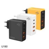 Adaptateur de charge rapide universel 4 ports, accessoires mobiles de bureau, chargeur rapide pour téléphone portable, USB-C 100W, chargeur GaN