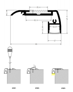 Panneau <span class=keywords><strong>de</strong></span> <span class=keywords><strong>marche</strong></span> facial en aluminium avec éclairage LED, adapté aux escaliers - Product Image 6