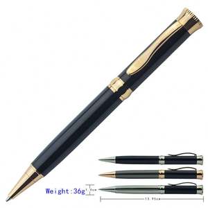 Bolígrafo de Metal de Lujo con Logotipo Personalizado, Acabado en Negro Metálico y Detalles en Oro Rosa - Product Image 1