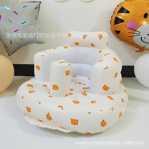 Inflatable Baby <b>Sofa</b> 0.3MM Thickness For 0-24 Months <b>Kids</b> Learning Seat With Rainbow Pattern - Product Image 2