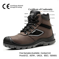 Chaussures de sécurité industrielles en cuir noir imperméables, respirantes, avec embout en acier anti-écrasement pour la construction, l'usine et la randonnée