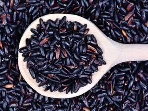 Riz noir entier naturel biologique cru non cuit, riz brun noir 100% pur, sans OGM, aliment santé, nutrition - Product Image 1