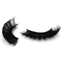 Fluffy d Curl Bande Russe Faux Cils Extension Vison 3d Volume Cils Vente En Gros Marque Privée Fluffy 18 mm Vison Fourrure Lash