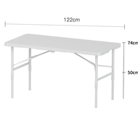 Haute qualité PEHD pliable polyéthylène grande table de fête blanc pas cher extérieur jardin rectangle tables pliantes