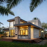 Casa Inteligente Personalizada, Villa Prefabricada Móvil de Acero Ligero, Estándar Australiano, de Corta Duración, Villa Familiar de 3 Habitaciones