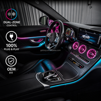 Kit d'éclairage ambiant LED 64 couleurs pour Mercedes Benz Classe C W205 GLC X253, lampe d'ambiance intérieure, double zone, contrôle par application, ajustement OEM