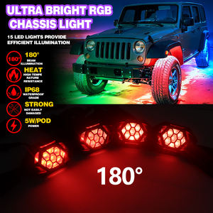 4/8/12/16Pods приложение RGBW светодиодное освещение 4x4 бездорожье Rgb Rock <span class=keywords><strong>Lights</strong></span>, внедорожный грузовик, светодиодные фонари для <span class=keywords><strong>Jeep</strong></span> Wrangler Jk - Product Image 5