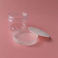 RTS Organisateur de qualité alimentaire 100g 100gr gramme 100 grammes plastique pour bébé Cookie Snack noix sèche pot de sucre en PET transparent avec couvercle noir