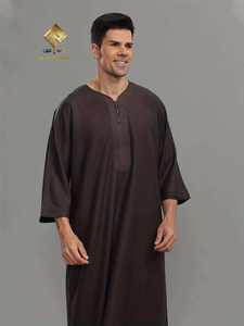 Vêtements de prière décontractés pour hommes musulmans, style national, robe longue élégante, douce et en coton, de bonne qualité - Product Image 4