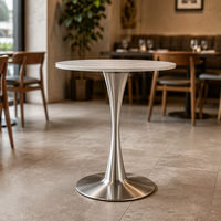 Pied de table rond en acier inoxydable commercial, support de table robuste pour restaurant, café et bistrot
