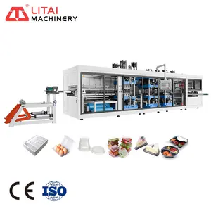 Machine de thermoformage entièrement automatique pour gobelets jetables <span class=keywords><strong>en</strong></span> plastique PS/PP/PVC, couvercles, contenants alimentaires, assiettes, bols, avec moteur et pompe - Product Image 1