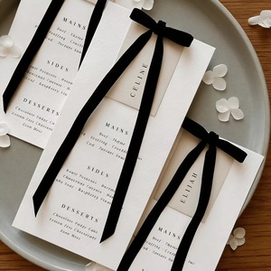 Customized Vintage Design Wedding Card <b>Set</b> Ribbon Invitation RSVP Menu Paperboard Custom Logo - Product Image 2