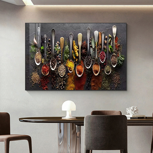 Decorazioni per la casa arte grani spezie cucchiaio peperoni tela pittura <span class=keywords><strong>cucina</strong></span> <span class=keywords><strong>poster</strong></span> decorazione <span class=keywords><strong>stampe</strong></span> per sala da pranzo immagini di arte della parete - Product Image 1