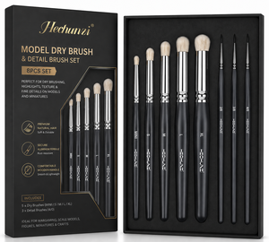Nuovo Set di 8 <span class=keywords><strong>Pennelli</strong></span> a Secco per Modellismo <span class=keywords><strong>e</strong></span> <span class=keywords><strong>Pittura</strong></span> di Miniature con 5 <span class=keywords><strong>Pennelli</strong></span> a Secco <span class=keywords><strong>e</strong></span> 3 <span class=keywords><strong>Pennelli</strong></span> per Dettagli - Product Image 1