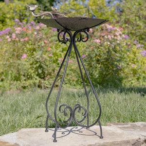 <span class=keywords><strong>Bassin</strong></span> d'eau galvanisé rond <span class=keywords><strong>pour</strong></span> le jardin extérieur de trois oiseaux classiques - Product Image 5