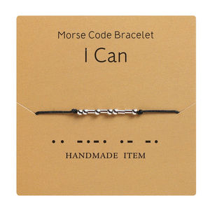 Pulsera de pareja de cartas de código <span class=keywords><strong>Morse</strong></span> Never Give Up - Product Image 1