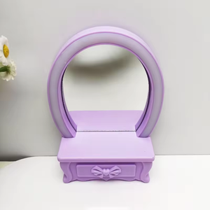 Mini <span class=keywords><strong>espejo</strong></span> de tocador <span class=keywords><strong>con</strong></span> diseño de tocador <span class=keywords><strong>con</strong></span> <span class=keywords><strong>luces</strong></span>, <span class=keywords><strong>espejo</strong></span> de maquillaje pequeño, <span class=keywords><strong>espejo</strong></span> cosmético portátil para niños, espejos DIY para estudiantes - Product Image 2