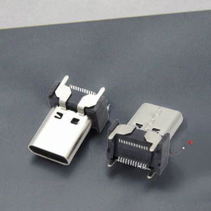 Connecteur <span class=keywords><strong>USB</strong></span> C 2.0 femelle, hauteur 15 mm, type SMT vertical, port de câble de charge type C, connecteur <span class=keywords><strong>USB</strong></span> en acier inoxydable haute visibilité - Product Image 3