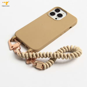 Fil de téléphone élastique câble en gros Stock téléphone portable sangle de poitrine longues chaînes de téléphone en plastique dacron sac de taille longue sangle - Product Image 3