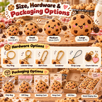 Porte-clés en peluche personnalisé en forme de cookie, mignon, avec pépites de chocolat, breloque de sac rembourrée, cadeau promotionnel OEM pour les marques