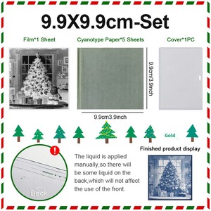 Kit de cyanotype sur le thème de Noël, best-seller transfrontalier, film de Noël original, ensemble complet, papier <span class=keywords><strong>photo</strong></span>, DIY fait main - Product Image 6