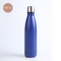 Bouteille d'eau sport isolée en acier inoxydable 304 à double paroi, forme cola, 500 ml, bleu roi, pour extérieur, gym, cyclisme, gobelet de voyage