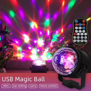 Lampu disko LED, 4 warna dekorasi dengan aktivasi suara bola disko DJ untuk pesta Bar ulang tahun Karaoke kelab malam Natal