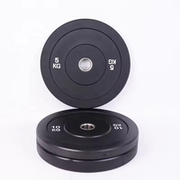 Ensemble de plaques de poids de pare-chocs en caoutchouc noir en gros d'usine Kgs Gym Fitness poids libres