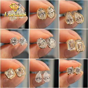 Expédition rapide, certificat IGI, bijoux fins, personnalisés, or 14 carats, diamants de laboratoire VVS, boucles <span class=keywords><strong>d</strong></span>'oreilles cloutées - Product Image 4